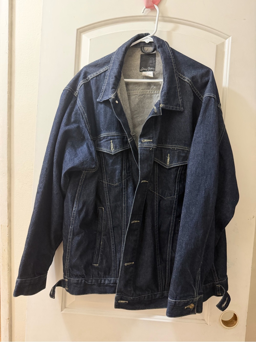 Sean John Indigo Denim Jacket with Contrast Stitching